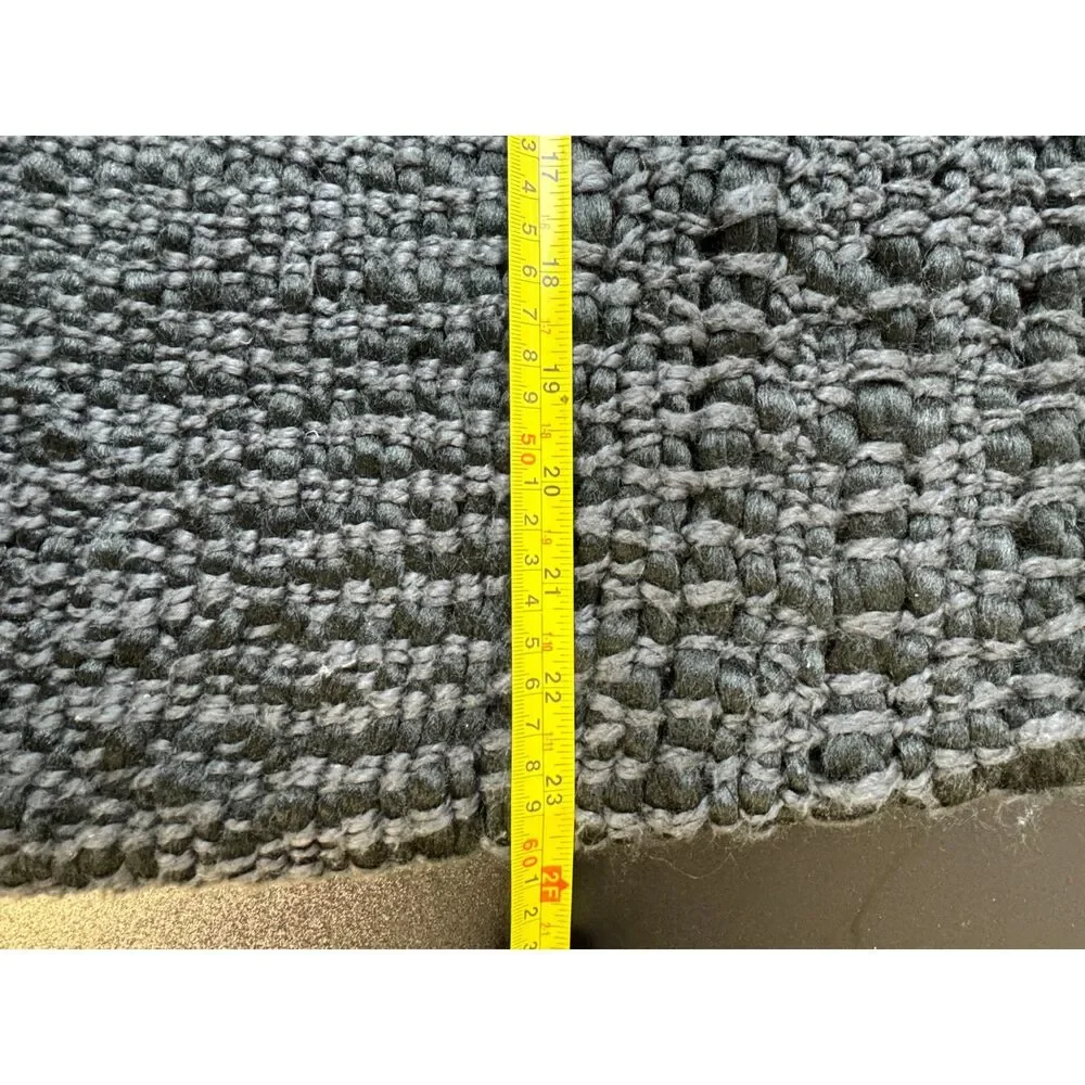 West Elm Cozy Weave Pillow Cover Slate Gray Handwoven Chunky Knit 24x24